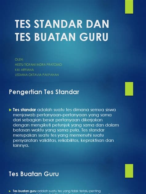 Tes Standar Dan Tes Buatan Guru Pdf