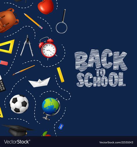 Back to school in chalkboard background Royalty Free Vector