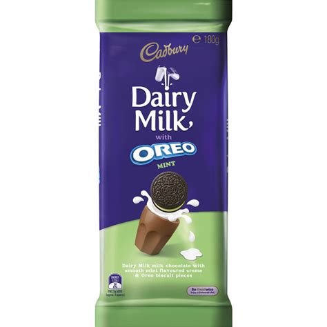 Cadbury Dairy Milk Chocolate Oreo Mint 180g Block Woolworths