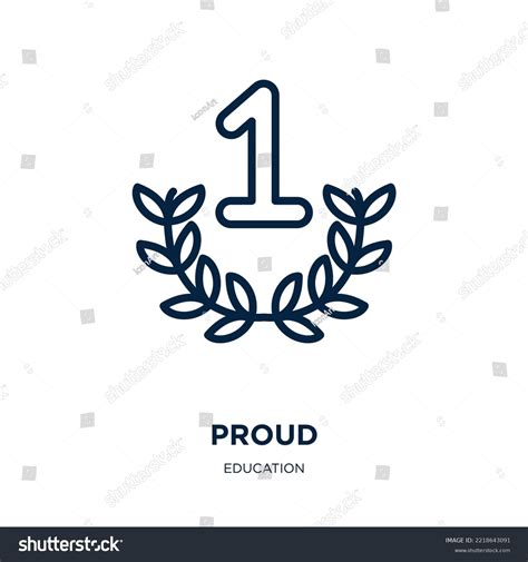 Proud Icon Education Collection Thin Linear Stock Vector Royalty Free