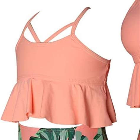 Uhnice Swim Girls Swimsuit High Waisted Two Piece Bikini Set Swimwear Bathing Suit Sz