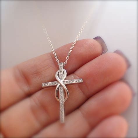 Sterling Silver Infinity Cross Necklace