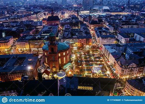 Frankfurt Am Main Top View Aerial Photography With Drone Stock Image