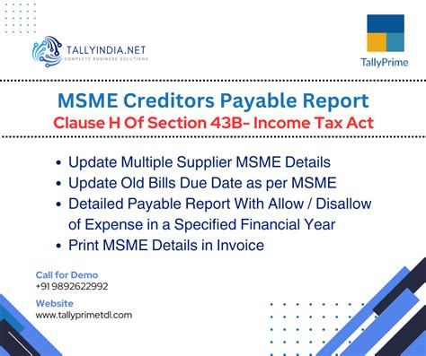 Msme Payable Report Tally Prime Sba Soft Solutions