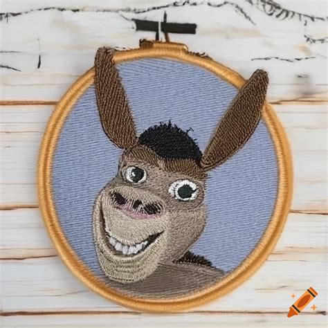 Embroidery Style Donkey From Shrek On Craiyon