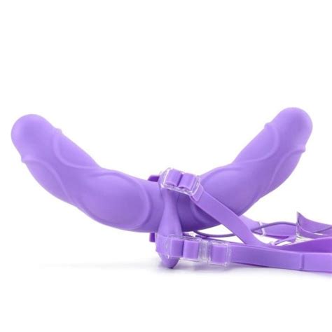 Fetish Fantasy Elite Vibrating Double Delight Strap On Purple Sex