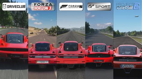 DriveClub Vs Forza Horizon 3 Vs Forza 7 Vs GT Sport Vs PCARS 2