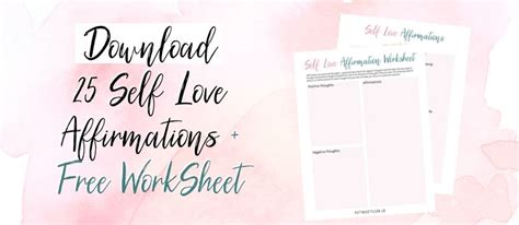 25 Positive Self Love Affirmations Free Pdf Worksheet Put The Kettle On