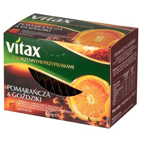 Vitax Herbatka owocowo ziołowa o smaku pomarańczy z dodatkiem goździków