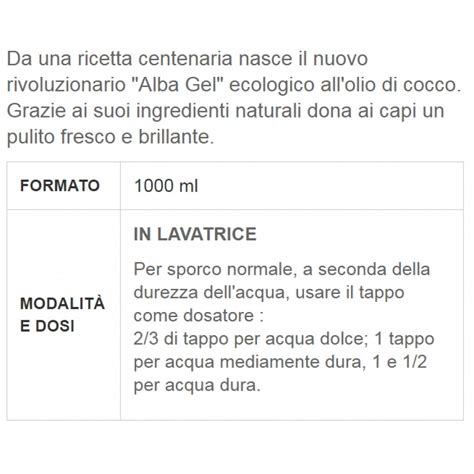 Alba Sapone Gel Ecologico 1 Litro Detersivo A Mano E Lavatrice