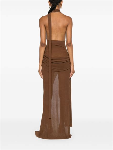 Aya Muse Alya Maxi Dress Brown FARFETCH