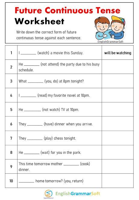 Continuous Tense Worksheet English Assignment Teachmint