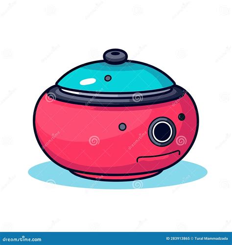 Vector Of A Simple Cartoon Bowl With A Colorful Lid Stock Vector Illustration Of Blue Bowl