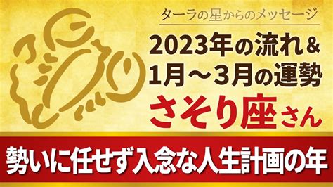 ♏️さそり座さんへ【2023年】勢いに任せず入念な人生計画の年！ Youtube