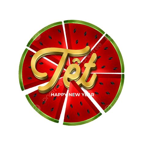 Tet New Year White Transparent Cool Illustration Label Happy New Year