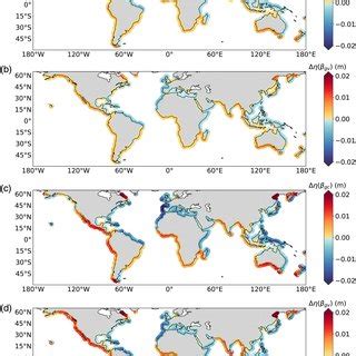 Local Wave Setup Changes Upper Panels Time Series Of Annual Mean Wave