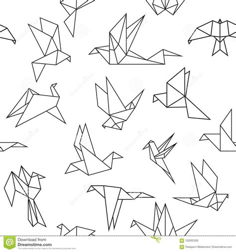 Origami paper birds stock vector. Illustration of decorative - 102002326