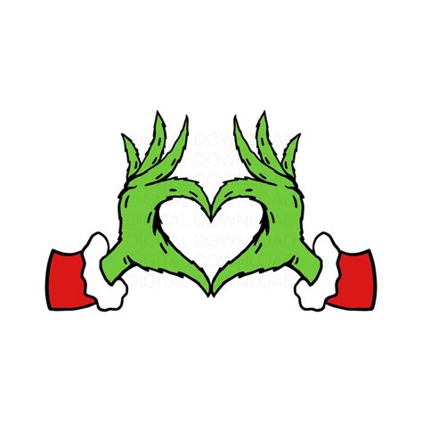 Grinch Hand Svg Grinch Svg Bundle Grinch Heart Hands Png Etsy España