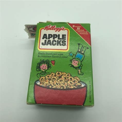 Kelloggs Other Vintage 983 Apple Jacks Mini Cereal Box Green With