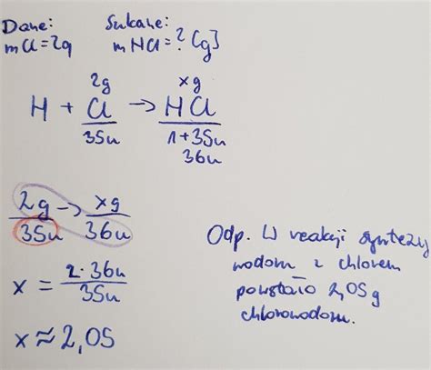 Chemia Klasa 7 Obliczenia Stechiometryczne Brainly Pl