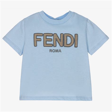 Fendi Baby Boys Blue Logo T Shirt Childrensalon