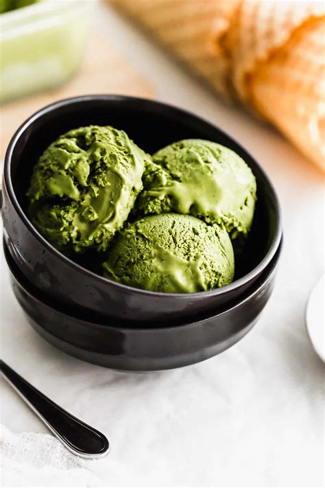 No Churn Matcha Ice Cream Sift Simmer