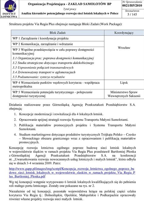 Analiza Kierunk W Potencjalnego Rozwoju Sieci Lotnisk Lokalnych W