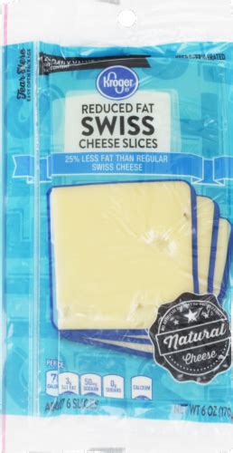 Kroger® Reduced Fat Swiss Cheese Slices, 6 Oz - Kroger