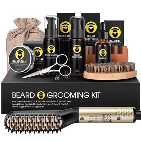 Beard Straightener Kit Beard Growth Grooming Kit Beard Straightener Beard Growth Oil Beard Wash