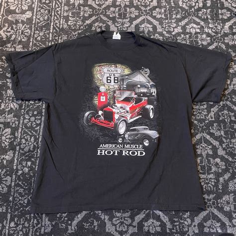American Muscle Hot Rod Route T Shirt Black Vintag Gem