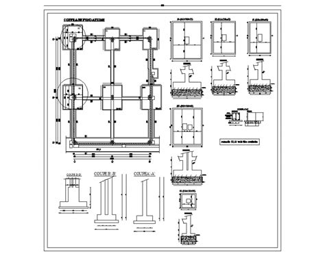 Foundation Plan With Column And Beam Construction Cad Drawing Details Dwg File Cadbull