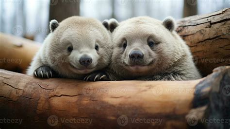 Photo Of Heart Melting Two Wombats With An Emphasis On Expression Of