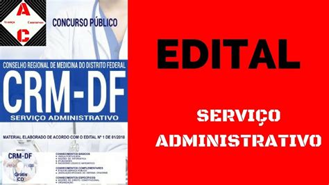 Apostila Concurso CRM DF 2018 Serviço Administrativo YouTube