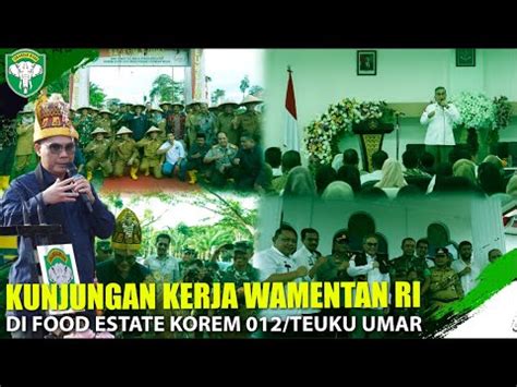 Kunjungan Wamentan Ri Ke Food Estate Korem Tu Youtube