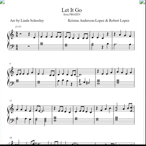 Let It Go Sheet Music By Idina Menzel For Piano Keyboard Noteflight