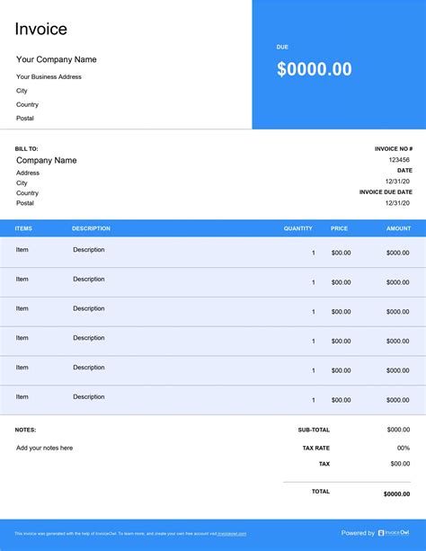 Non Profit Invoice Template Create Professional Invoices Free