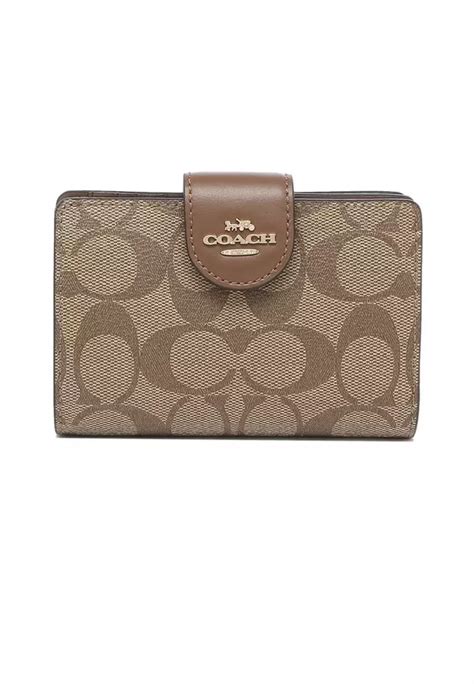 Buy Coach Coach Medium Corner Zip Wallet In Signature Canvas C0082