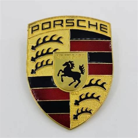 Insigne Embl Me Avant Capot Classique Jaune Logo Porsche Cayman