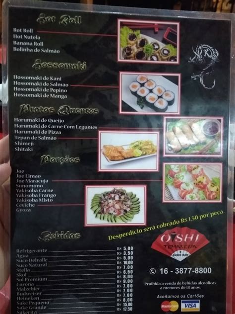 Menu Em Oishi Temakeria E Sushi Bar Ribeir O Preto