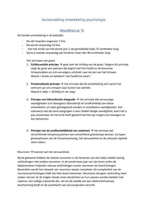 Samenvatting Ontwikkelings Psychologie Samenvatting Ontwikkeling