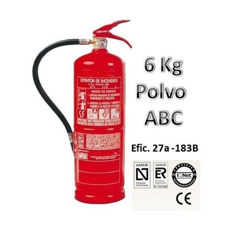 EXTINTOR POLVO ABC 6KG EFICACIA 27A 183B