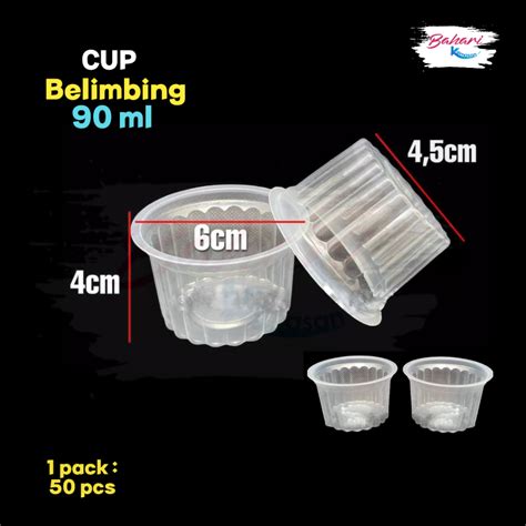 Jual Cup Plastik Gelas Belimbing Agar Agar Puding Jelly Ml Isi Pcs