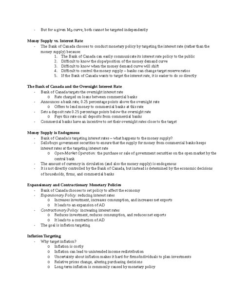 Econ Final Exam Review Notes But For A Given Md Curve Both Cannot