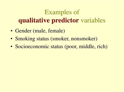 PPT Qualitative Predictor Variables PowerPoint Presentation Free