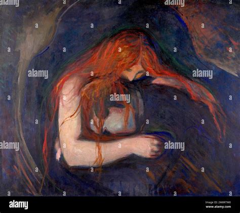 Love and Pain (Vampire). Edvard Munch. 1895 Stock Photo - Alamy