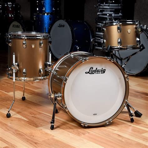 Ludwig Classic Maple 121420 3pc Drum Kit Vintage Bronze Mist