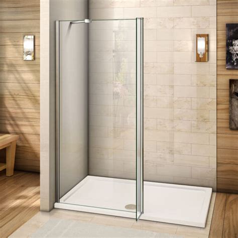 Aica Walk In Shower Enclosure Wet Room Screenand300mm Flipper Glass Panel