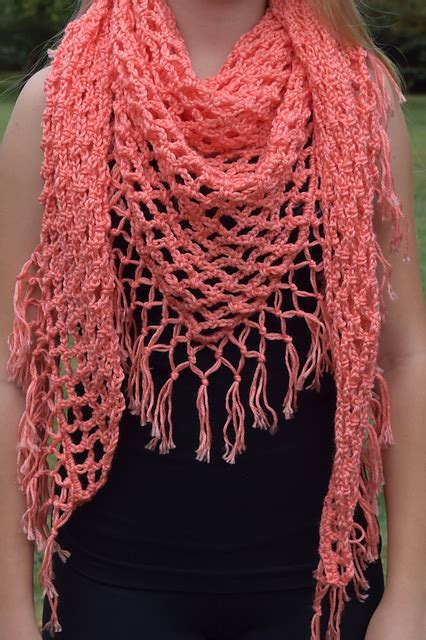 Ravelry Coral Fringe Triangular Shawl Pattern By Undeniable Glitter