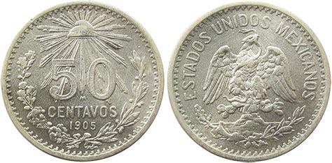 Monedas de 50 centavos Mexicanos valores catálogo en línea con