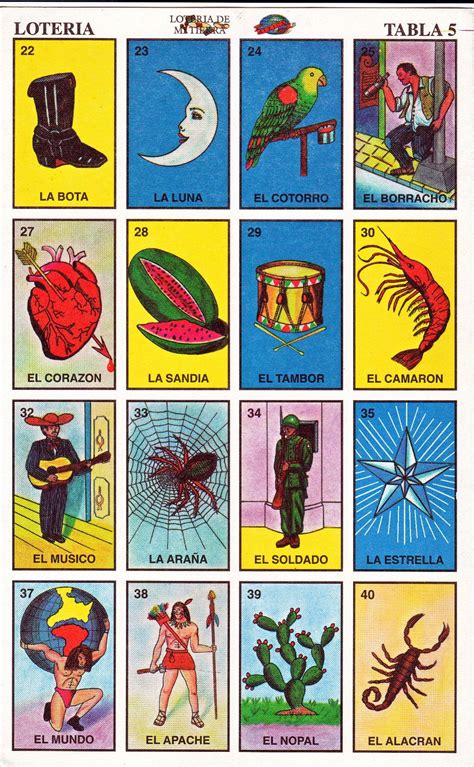 Tarjetas De Loteria Imprimibles El Conjunto Completo De Etsy M Xico